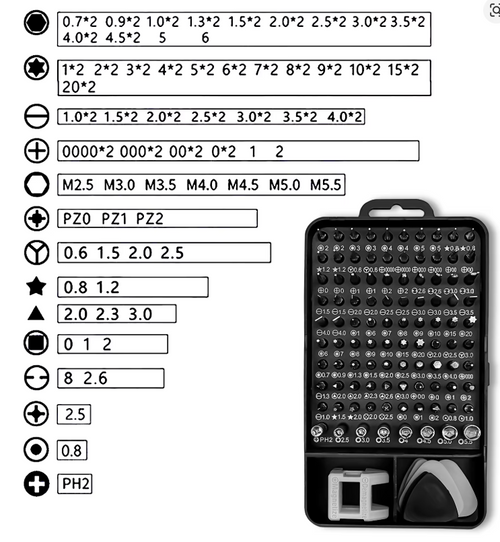 Magnetic Precision Screwdriver 115 In 1 Set
